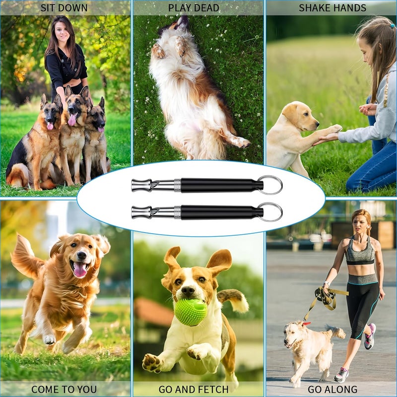 BADAO 2 PCS Dog Whistles,Professional Recall Dog Training Whistle with Lanyard,Adjustable Ultrasonic Silent Dog Recall Whistles,Dog Whistle to Stop Barking Neighbors Dog,Dog Barking Stopper (Black+Black) - Image 3
